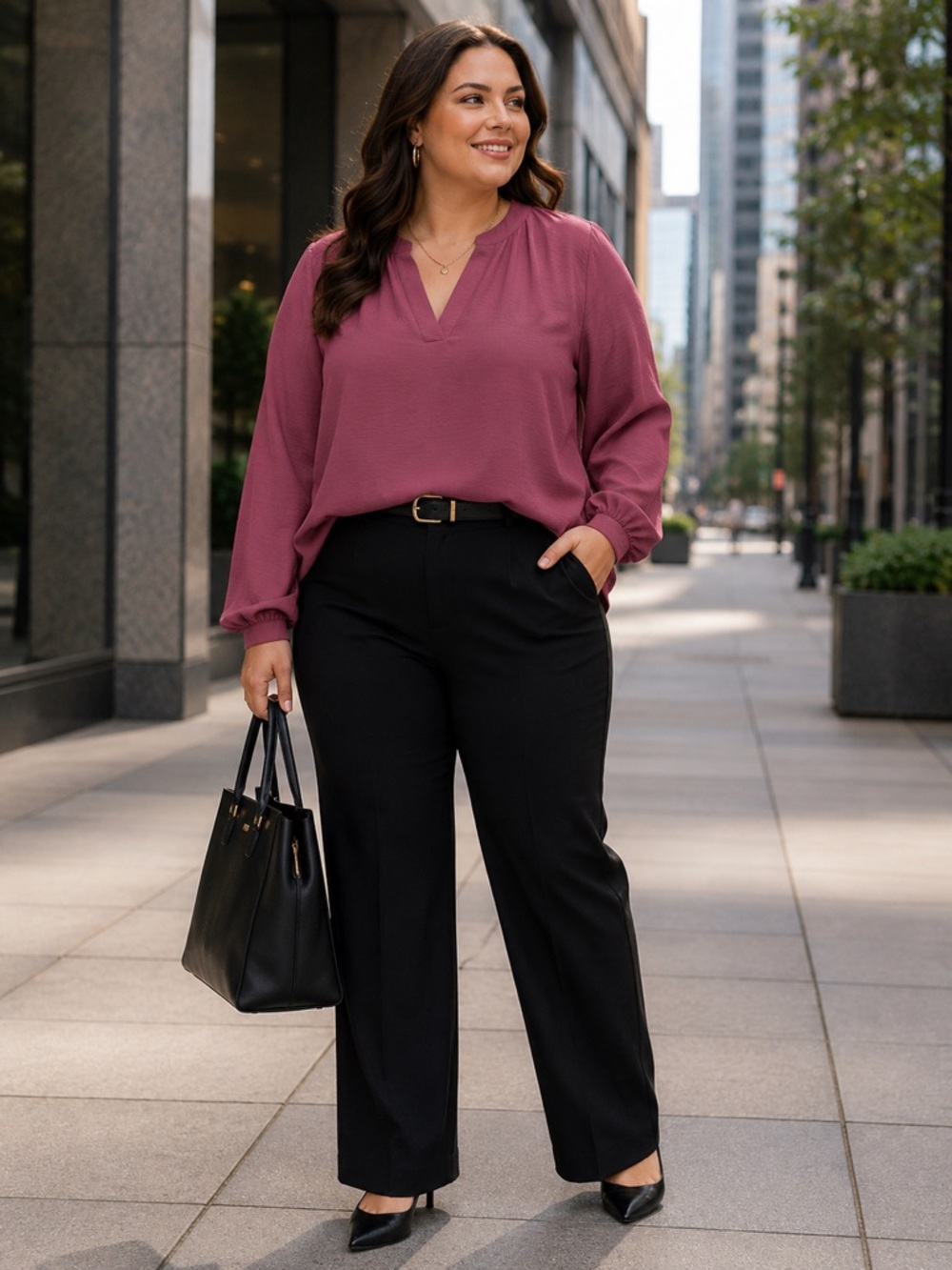 Adrianna Papell dusty mauve top